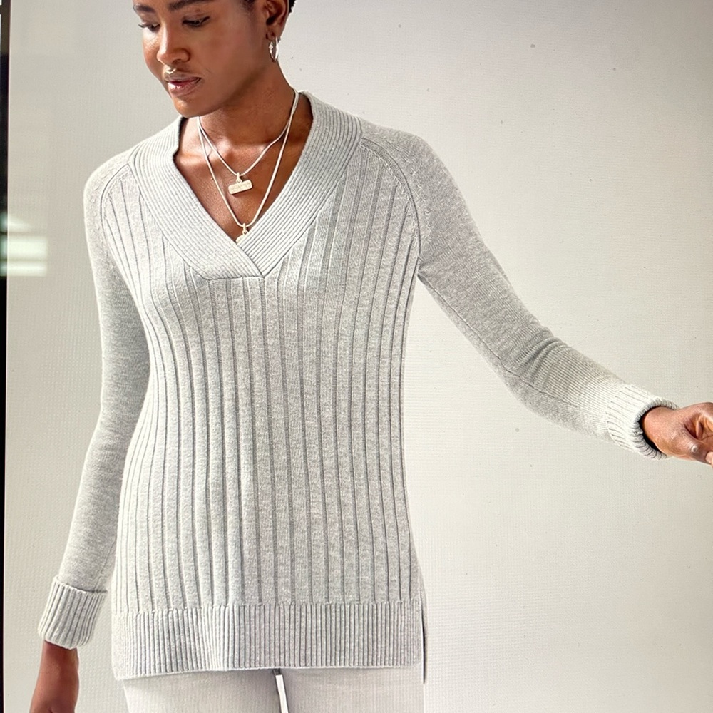 Long Sleeve Ribbed Tunic Sweater